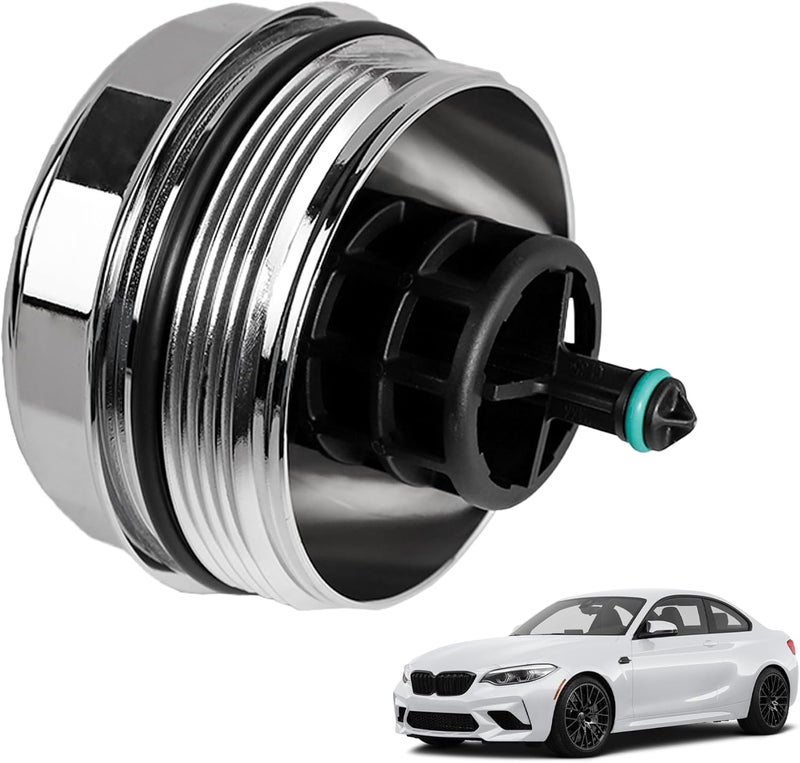 Motarithl Upgrade Aluminium Oil Filter Housing Cover Cap Compatible With 2006-2018 BMW 128 228 328 330 335 428 435 525 530 535 640 740 X1 X3 X4 X5 X6 740 N52 N20 N54 N55 Replaces 11427525334 917-056 - Image 1